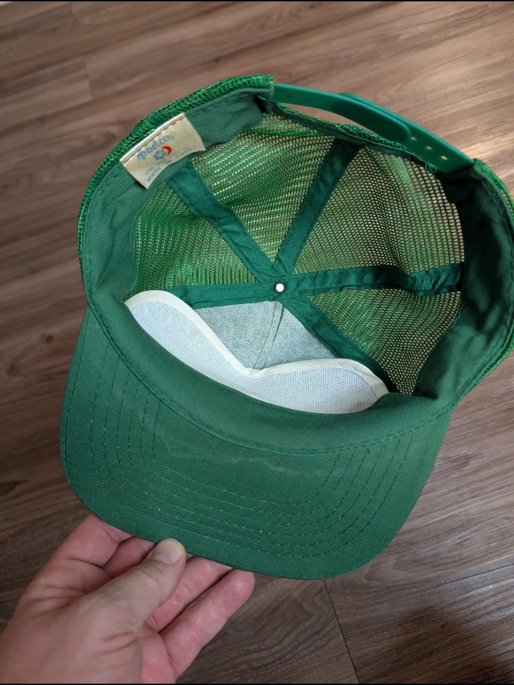 West Virginia Vintage Script Snapback Trucker Mesh Hat Green